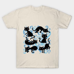 many black cats positions T-Shirt